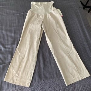 Two Hearts Maternity Pants Straight Leg Cream New